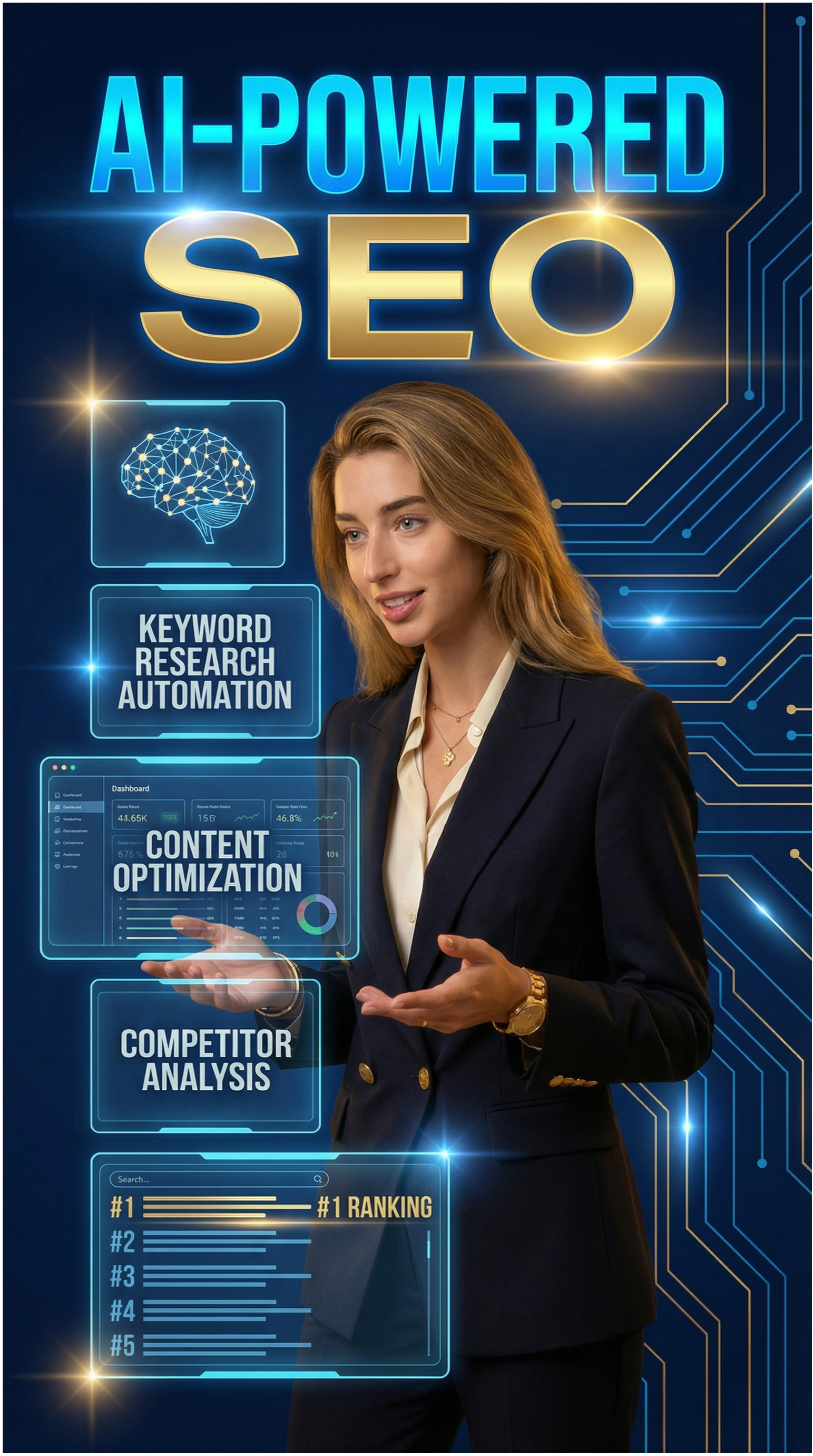 AI-powered SEO and content marketing strategy visualization